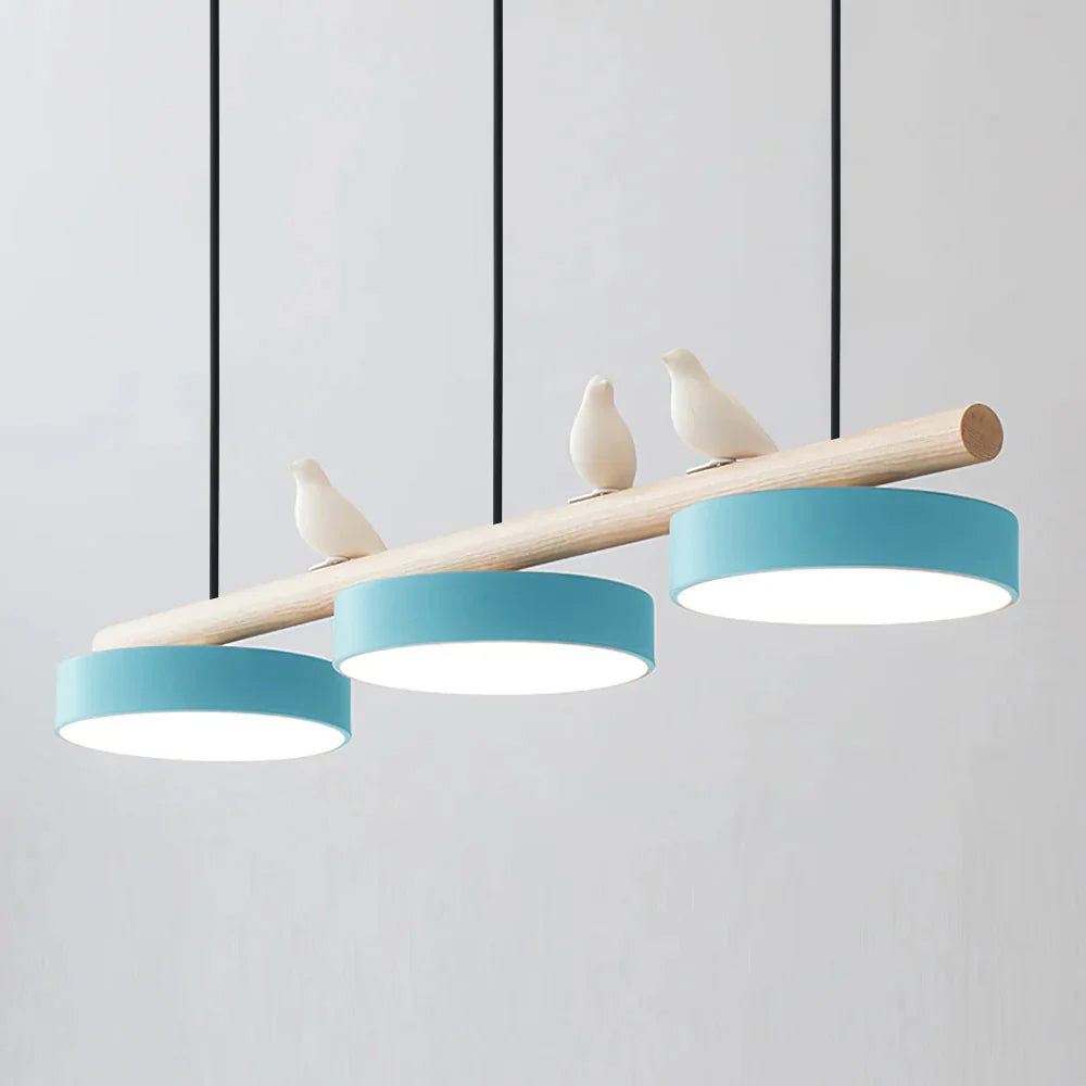 Suspension oiseau Passero coloris bleu, câble noir