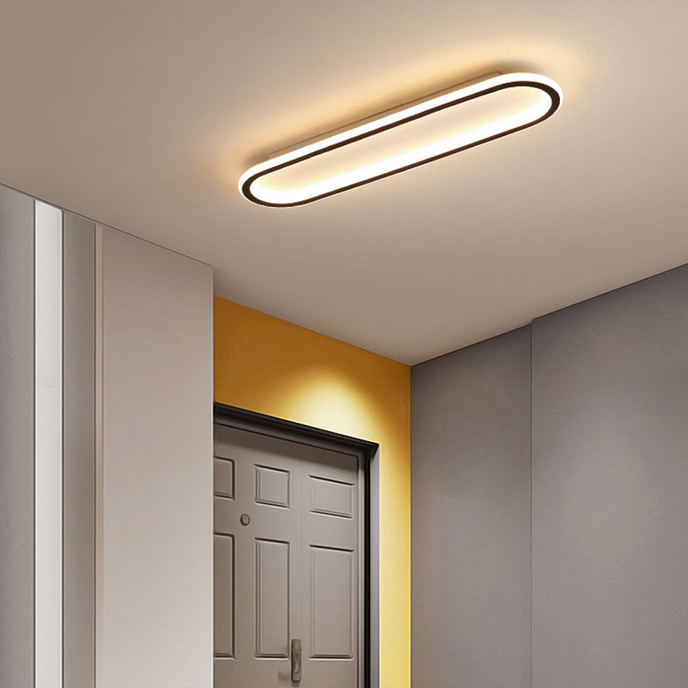 Plafonnier LED anneau ovale Ovalina – Noir