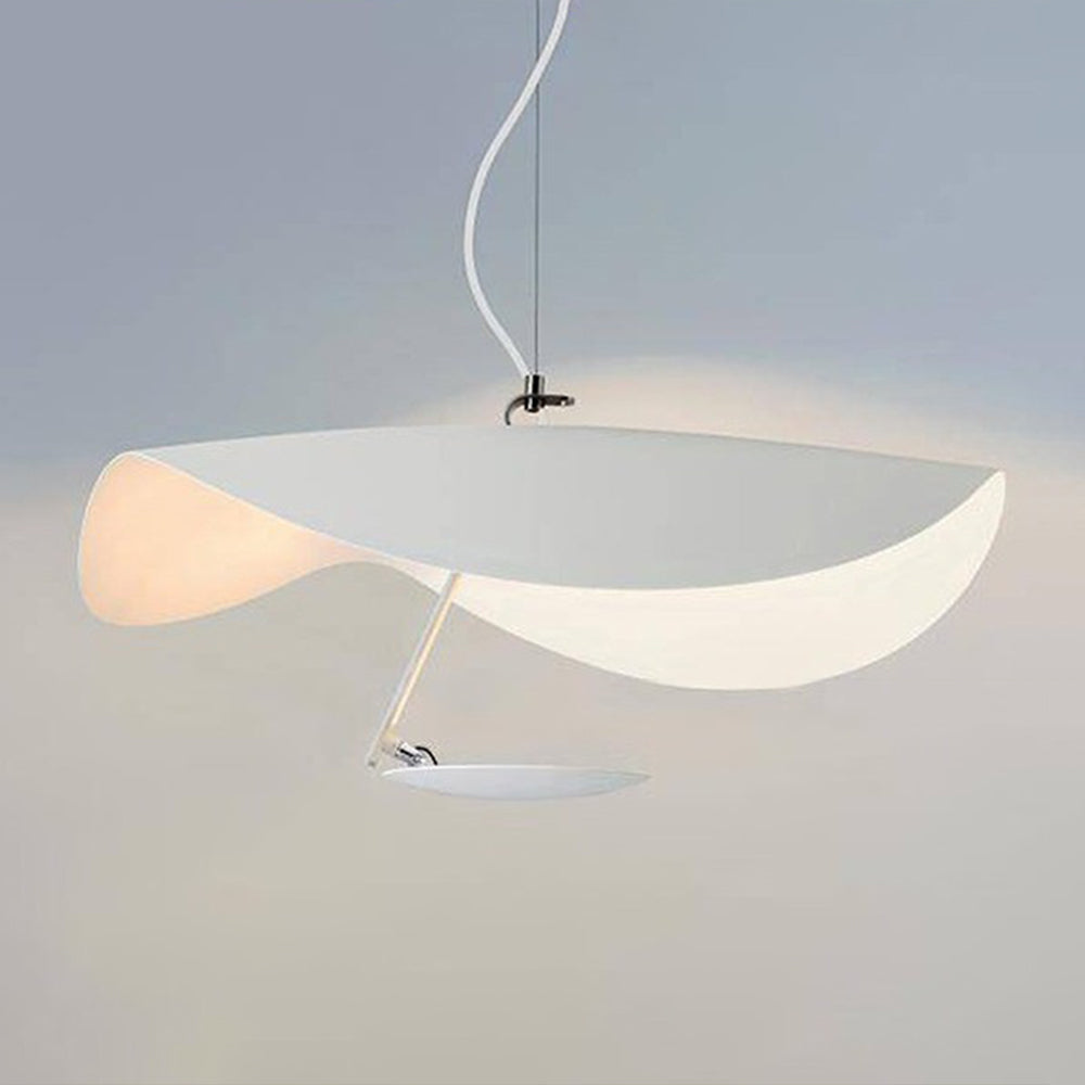 Plafonnier feuille LED design Fogliana – Blanc, version suspension