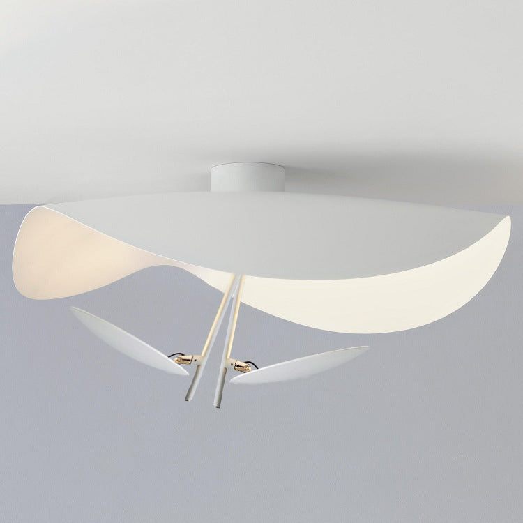 Plafonnier feuille LED design Fogliana – Blanc, version plafonnier