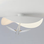 Plafonnier feuille LED design Fogliana – Blanc, version plafonnier