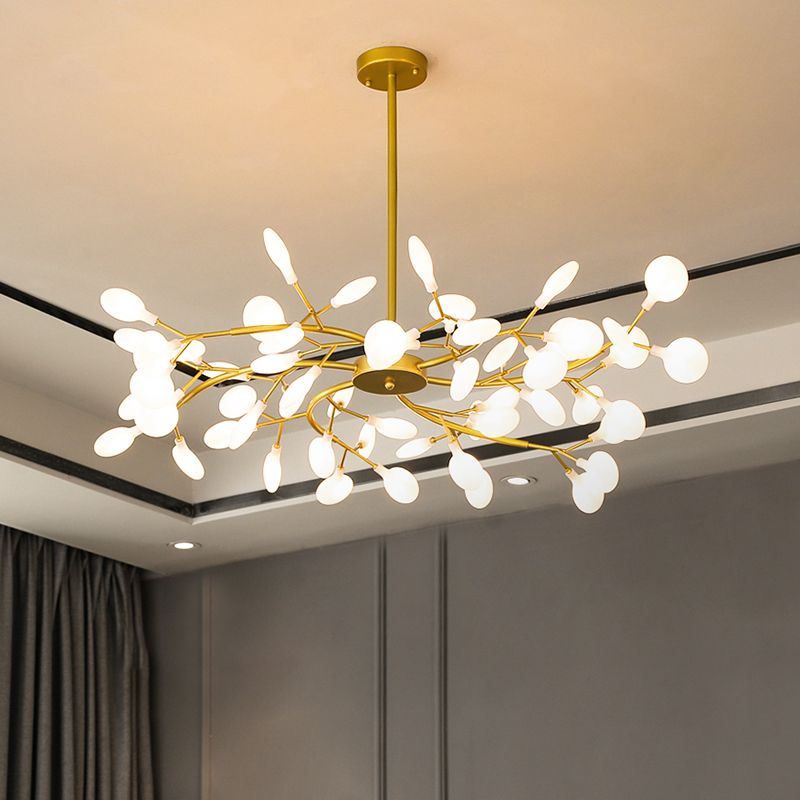Suspension branches à globes multiples Ramello – 115CM, Or, Verre