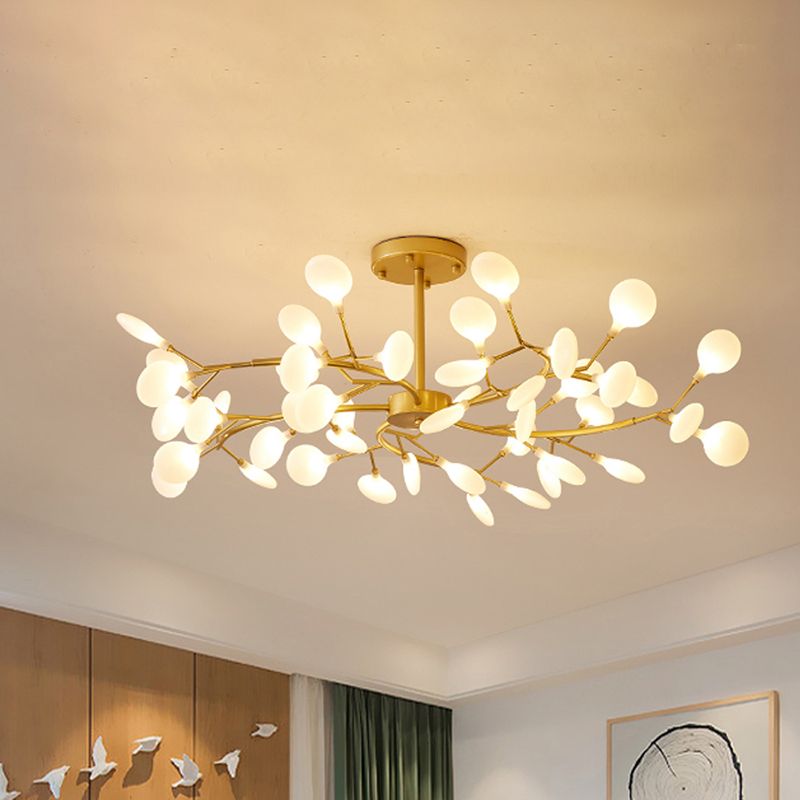 Suspension branches à globes multiples Ramello – Or, Verre