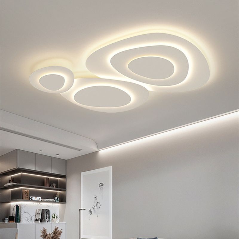 Plafonnier nuage LED blanc Nembo – L90CM, Blanc