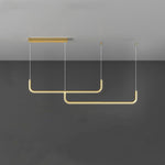 Suspension linéaire LED minimaliste Lineo – L120cm, Cadre doré