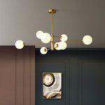 Lustre bulles de verre Perlata – 8 lumières, or