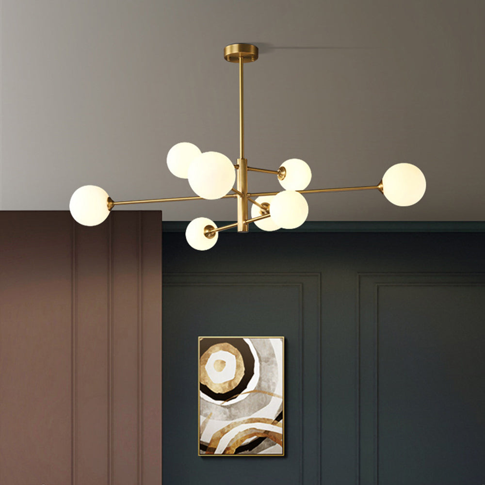Lustre bulles de verre Perlata – 8 lumières, or