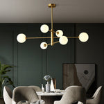 Lustre bulles de verre Perlata – 6 lumières, or