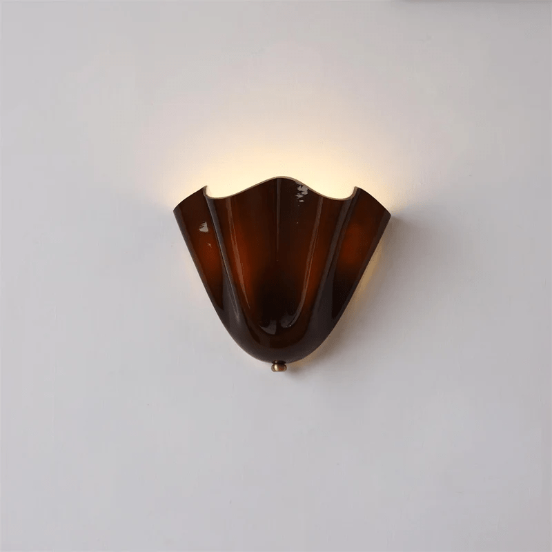 Applique murale coquillage en verre Conchiglia – Brun