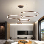 Suspension anneaux LED en cascade Cerchio – Cadre café