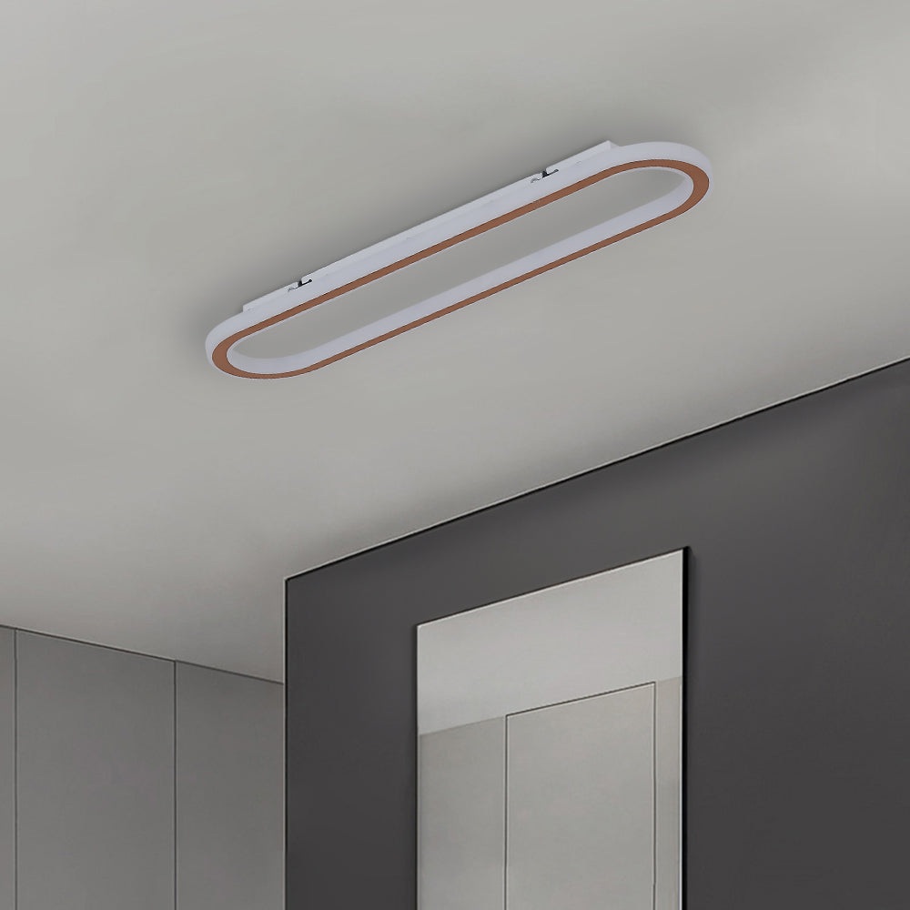 Plafonnier LED anneau ovale Ovalina – Doré rosé