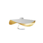 Plafonnier feuille LED design Fogliana – Blanc et or, version plafonnier