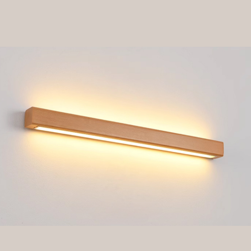 Applique miroir linéaire effet bois Legna – 2 lumières