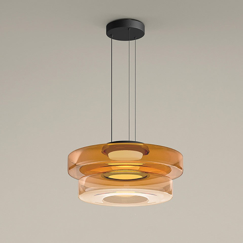 Suspension verre à étages Strato – Ambre