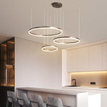 Suspension anneaux LED en cascade Cerchio – Cadre café