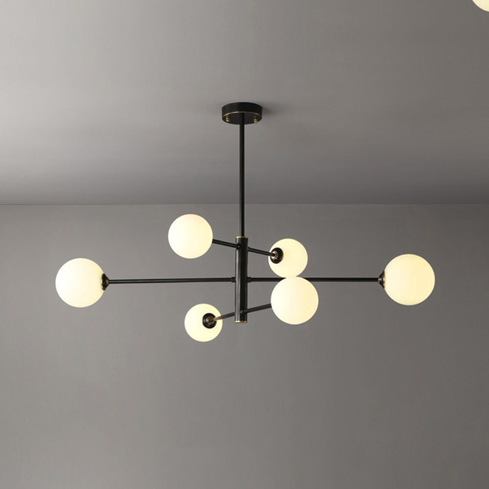 Lustre bulles de verre Perlata – 6 lumières, noir