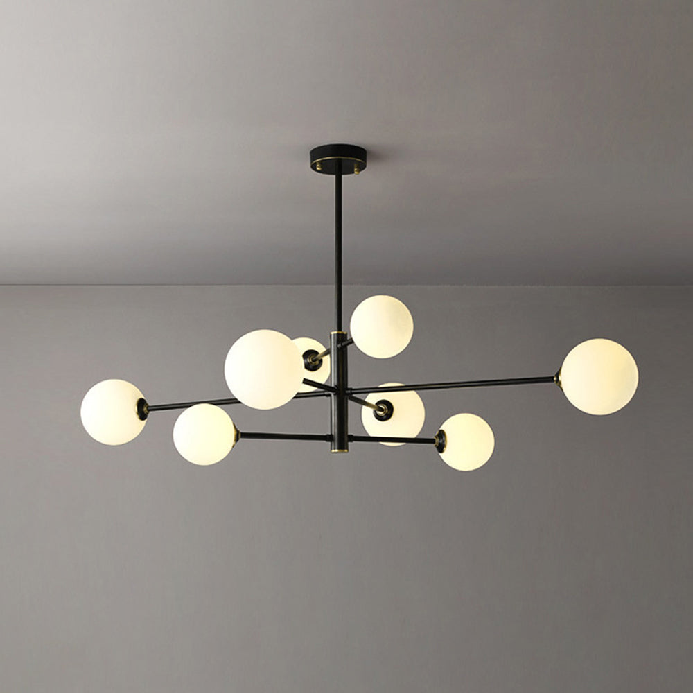 Lustre bulles de verre Perlata – 8 lumières, noir