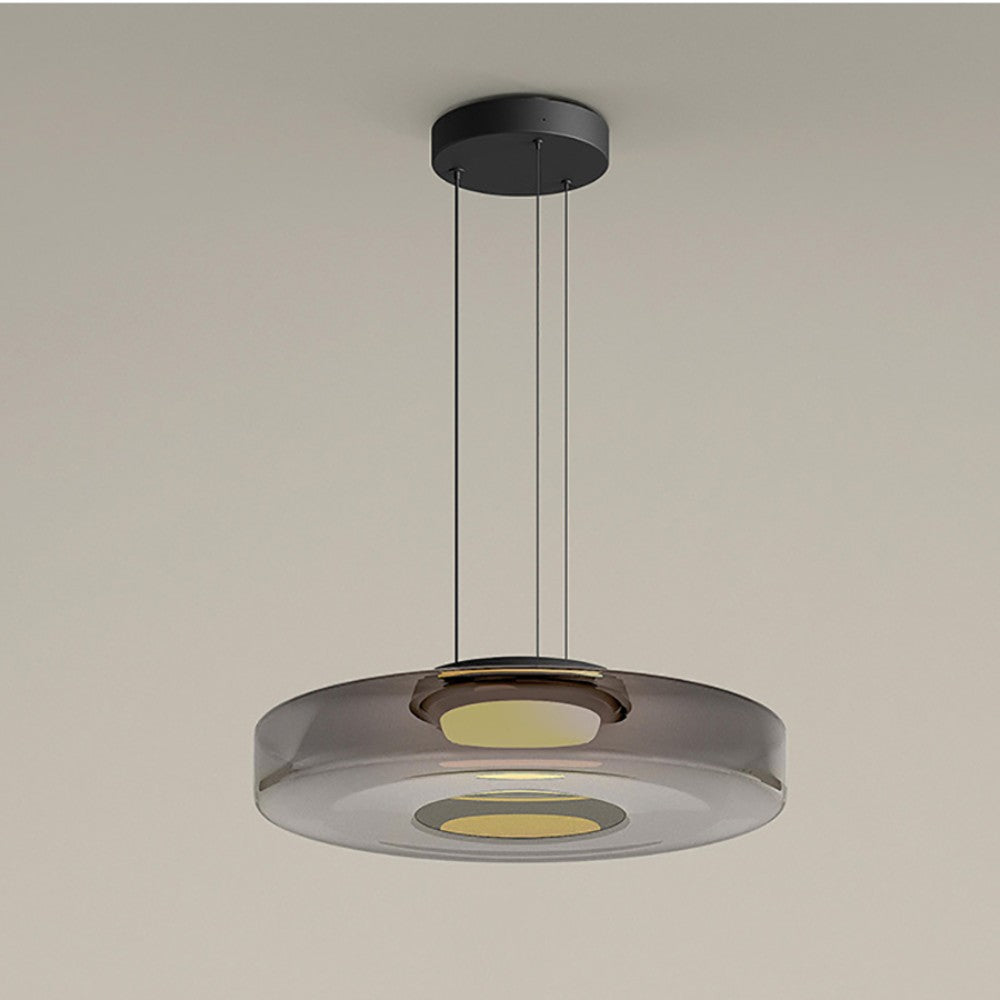 Suspension verre à étages Strato – Gris fumé