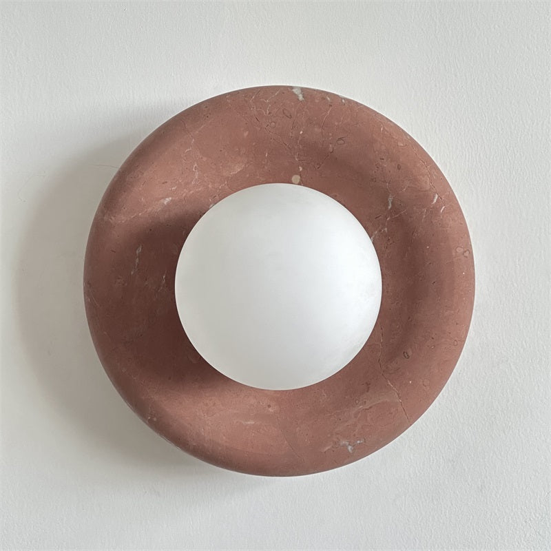 Applique murale aspect marbre & globe Marmora – Rouge corail B172