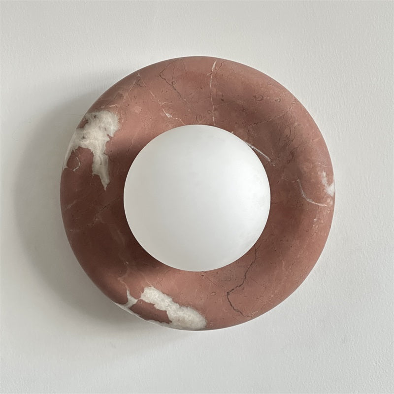Applique murale aspect marbre & globe Marmora