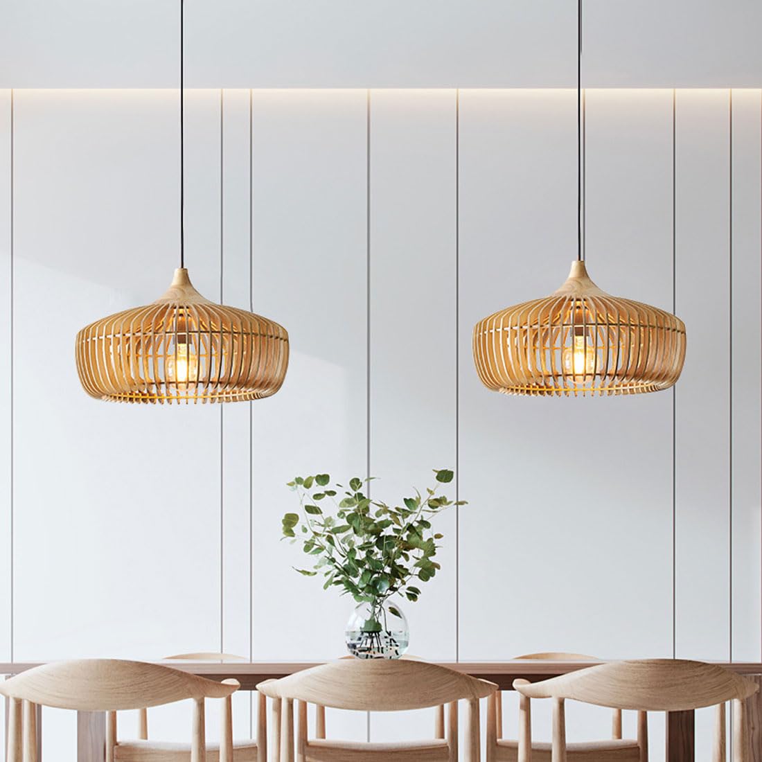 Suspension effet bois japandi Quieta – Bois