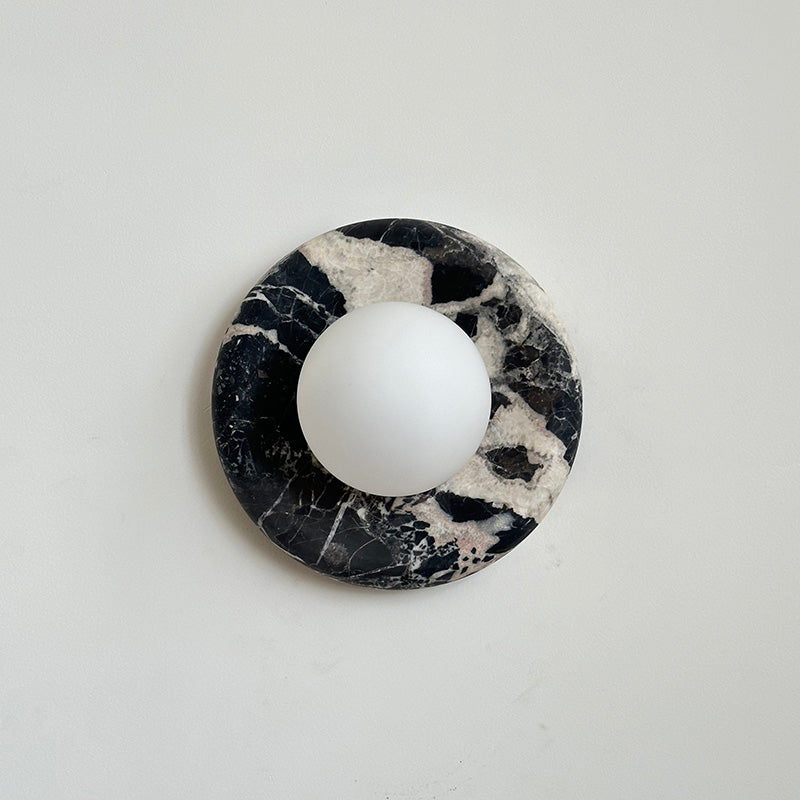 Applique murale aspect marbre & globe Marmora – Noir marbré A612