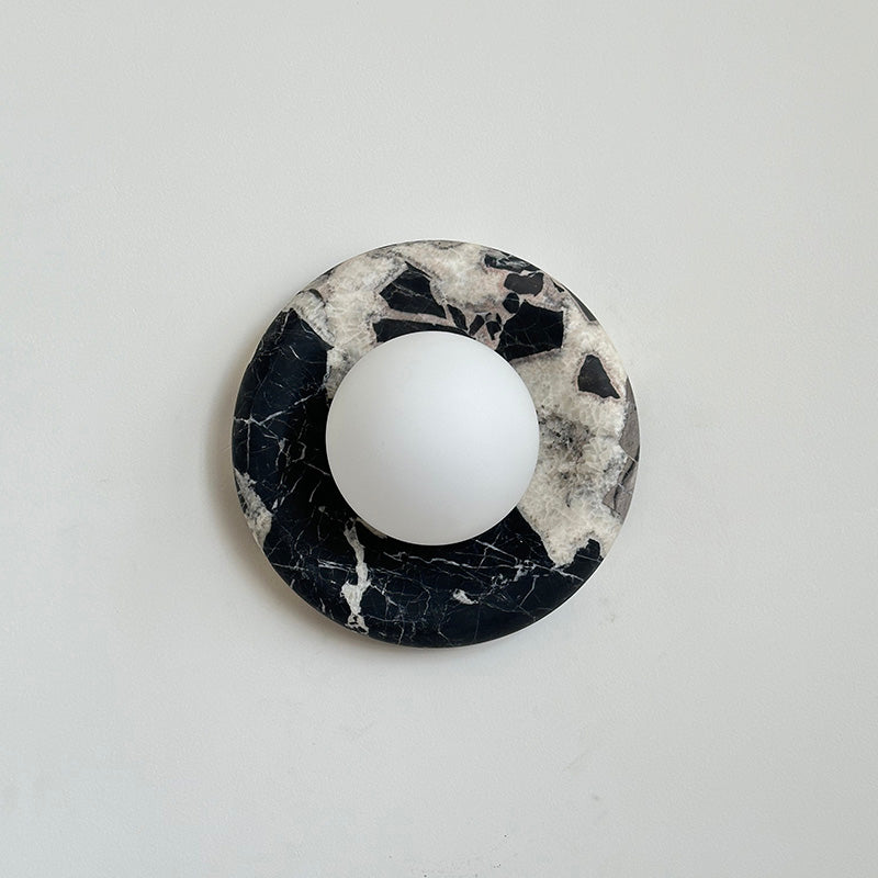 Applique murale aspect marbre & globe Marmora – Noir marbré A614