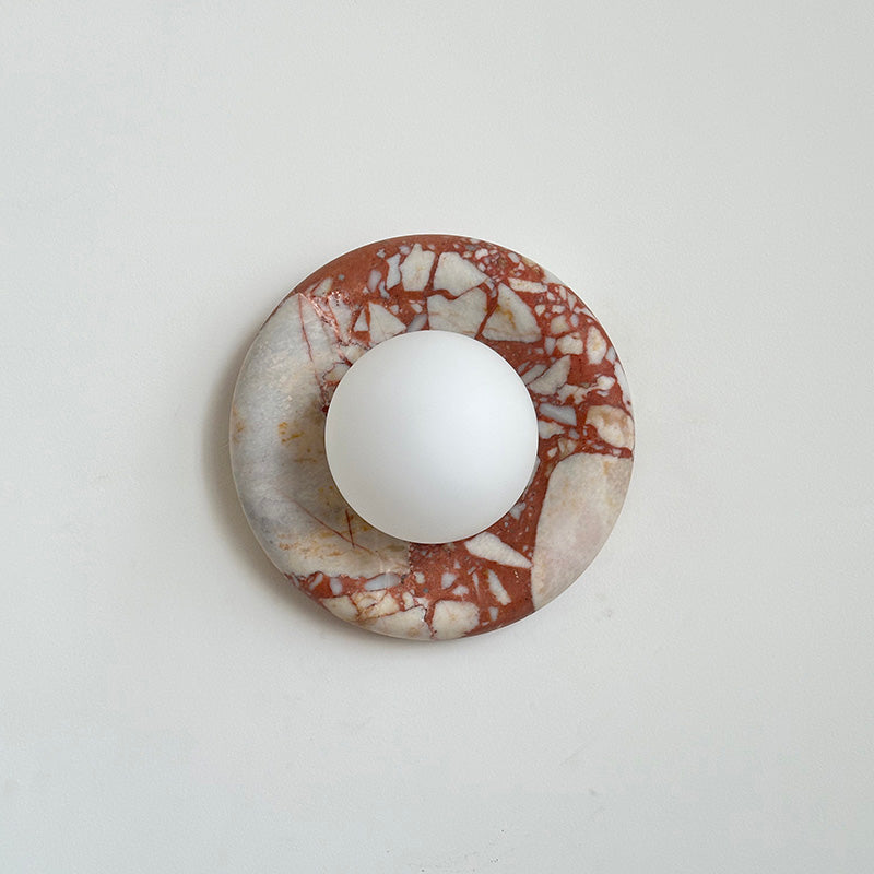 Applique murale aspect marbre & globe Marmora – Rouge marbré A626