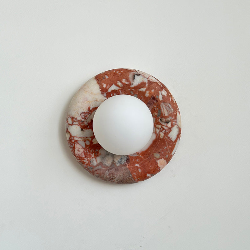 Applique murale aspect marbre & globe Marmora – Rouge marbré A629
