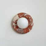 Applique murale aspect marbre & globe Marmora – Rouge marbré A629