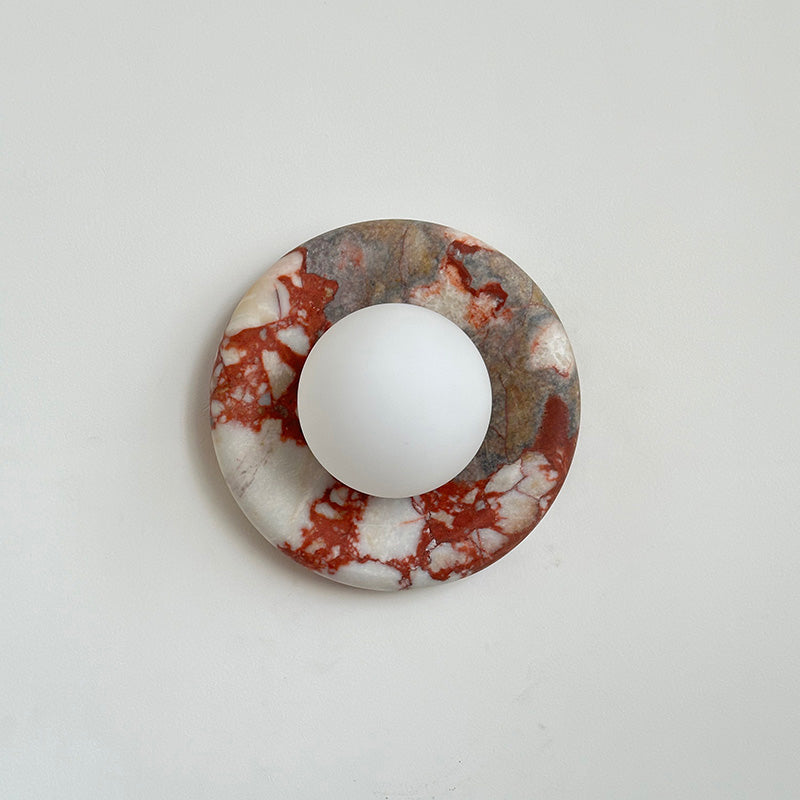 Applique murale aspect marbre & globe Marmora – Rouge marbré A630