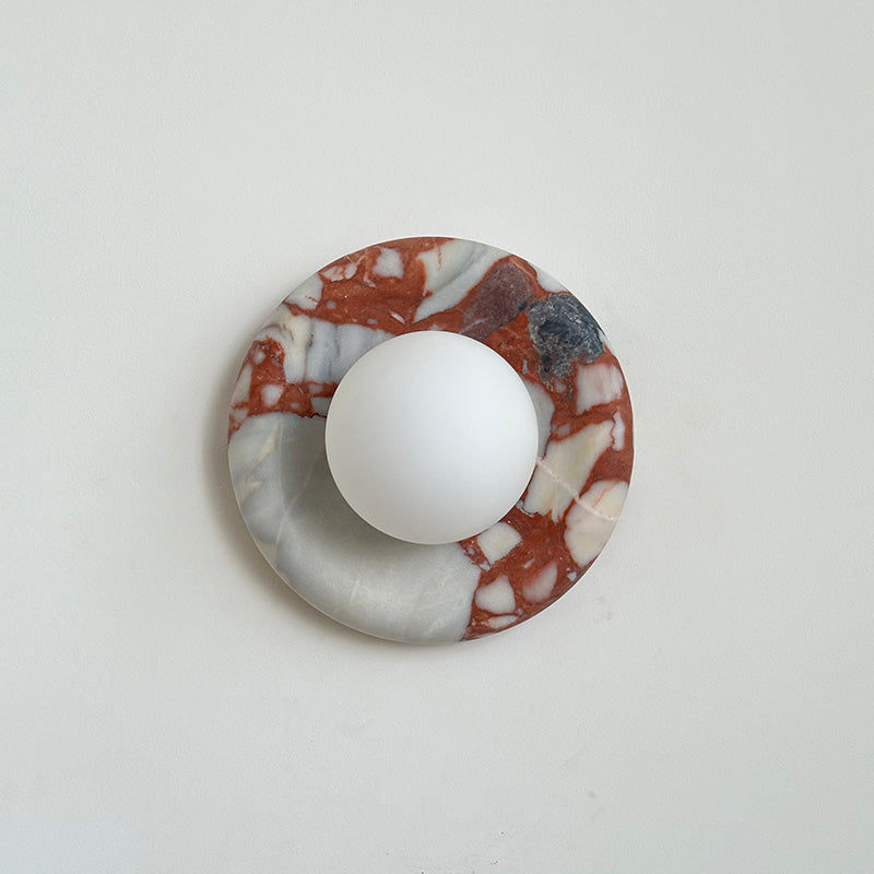 Applique murale aspect marbre & globe Marmora – Rouge marbré A631