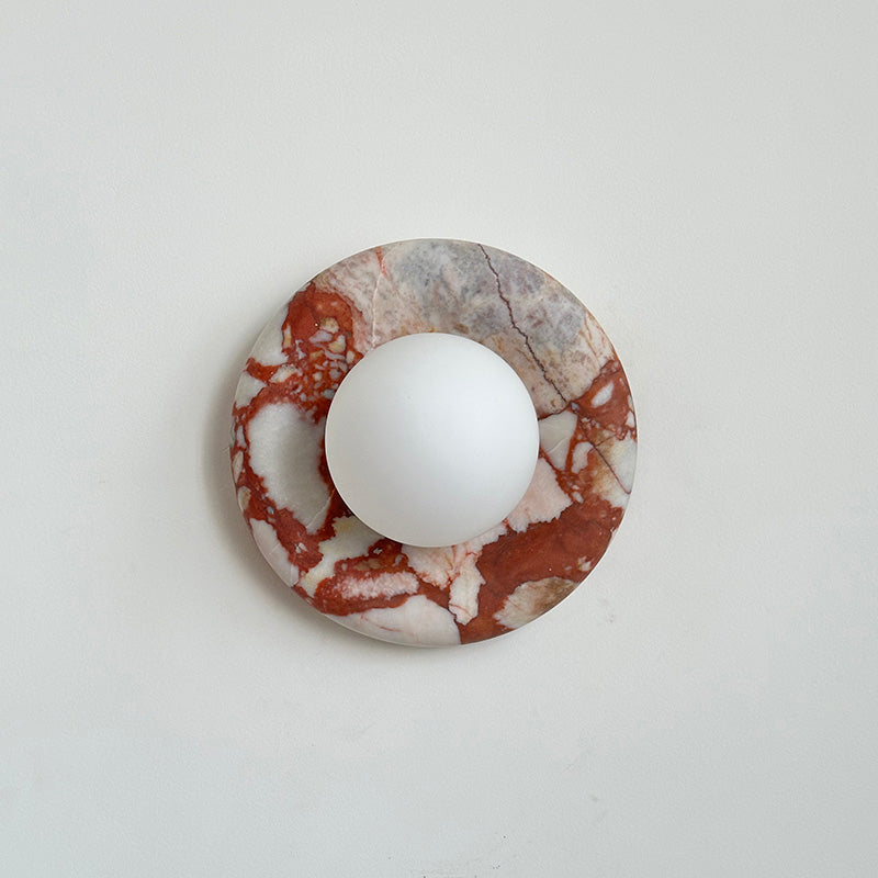 Applique murale aspect marbre & globe Marmora – Rouge marbré A632