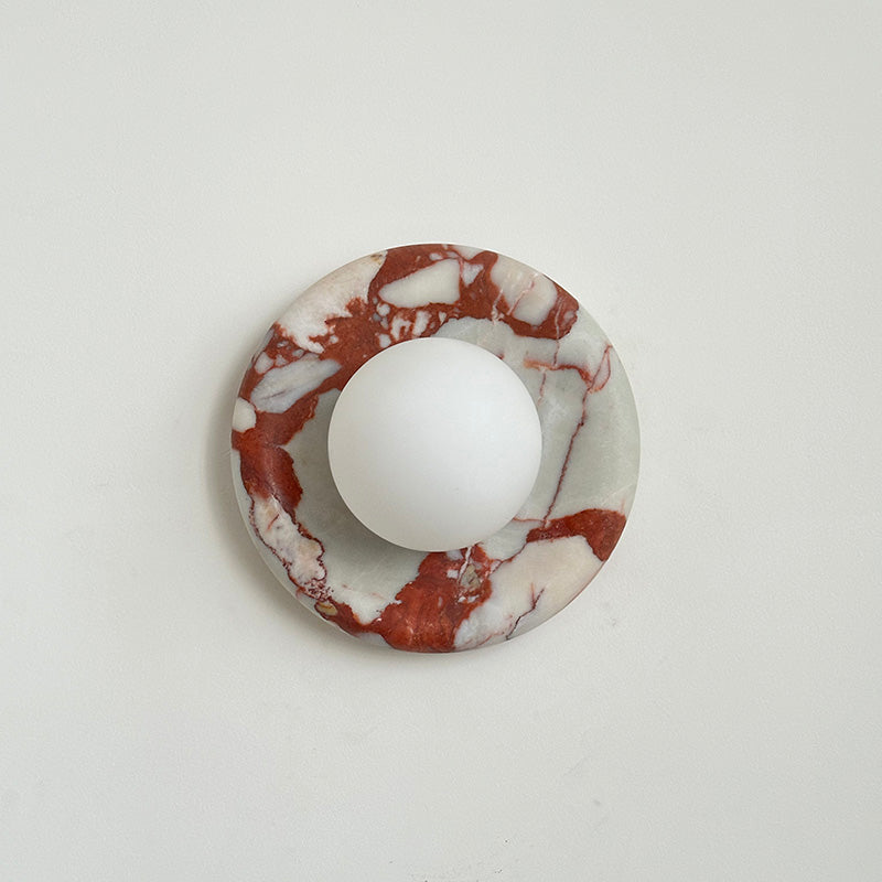 Applique murale aspect marbre & globe Marmora – Rouge marbré A638