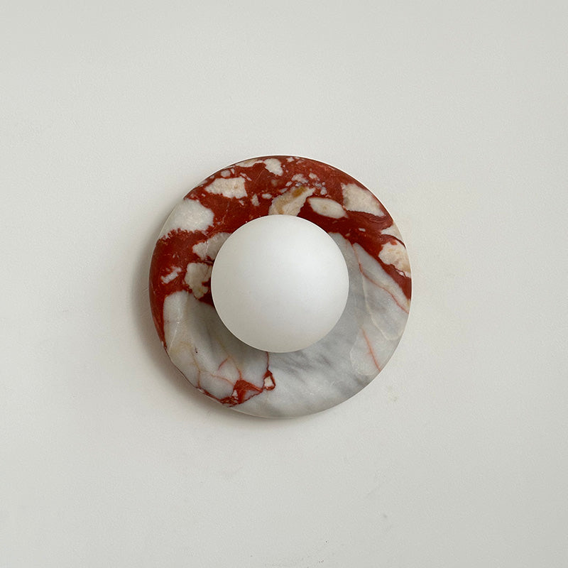 Applique murale aspect marbre & globe Marmora – Rouge marbré A645