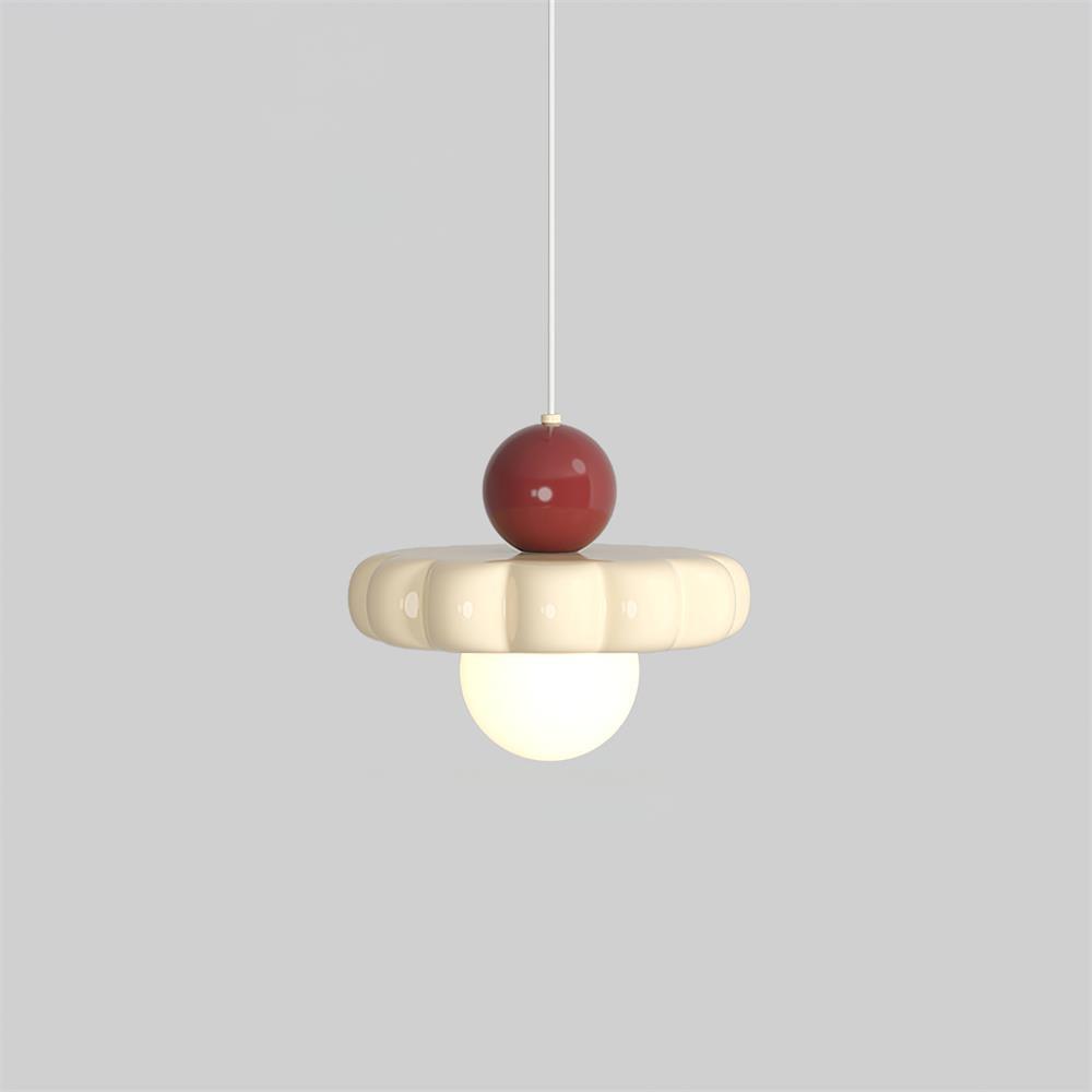 Petite suspension rétro crème Bonbo – Rouge