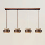 Suspension aspect travertin Travia – 4 Lampes L 100cm x H 150cm