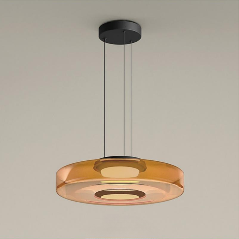 Suspension verre à étages Strato – Ambre