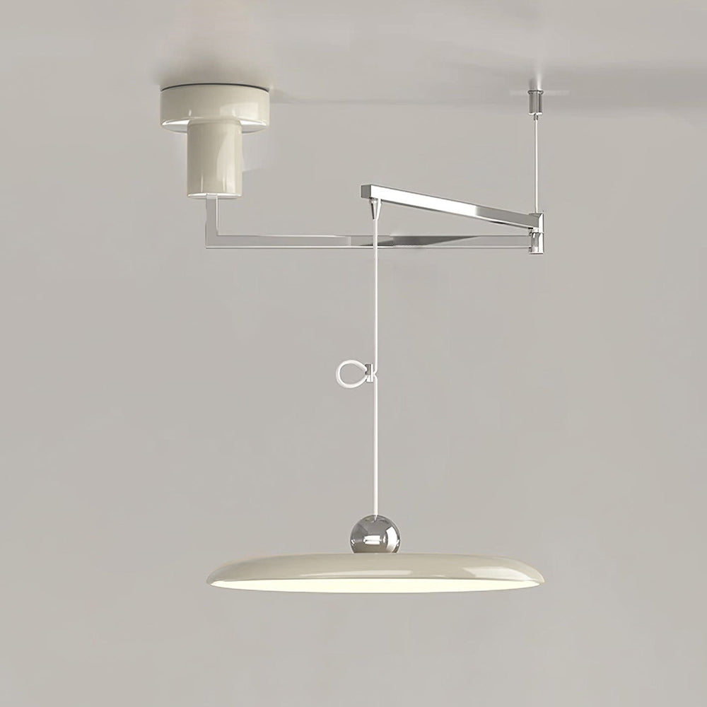 Suspension à bras orientable rétro Snodo – Chromé & Crème