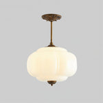 Plafonnier semi-encastré en verre Smeralda – Dia 38cm x H 52cm, Or et blanc