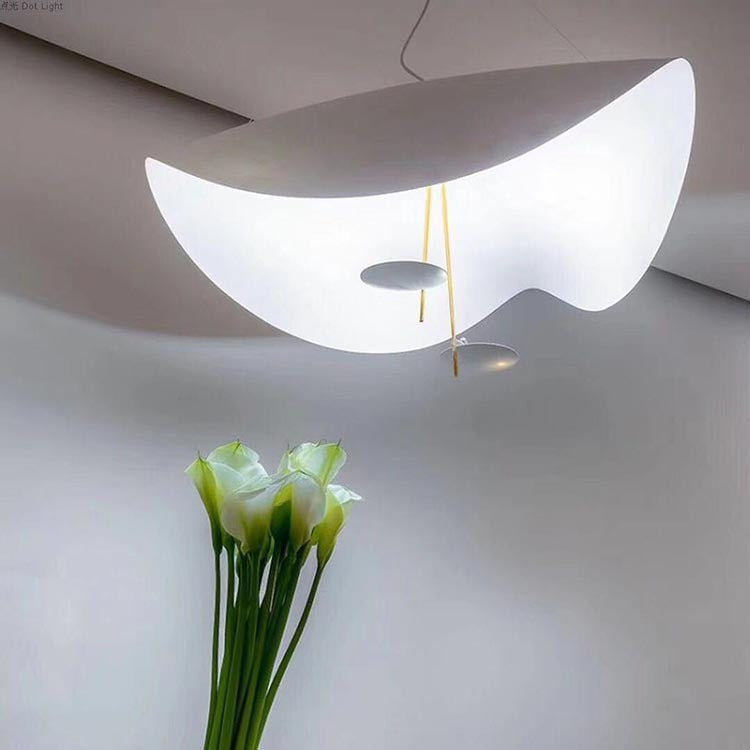Plafonnier feuille LED design Fogliana – Blanc, version suspension
