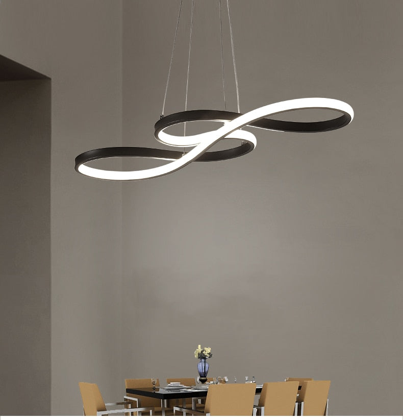 Suspension linéaire ondulée LED Melodia – Noir