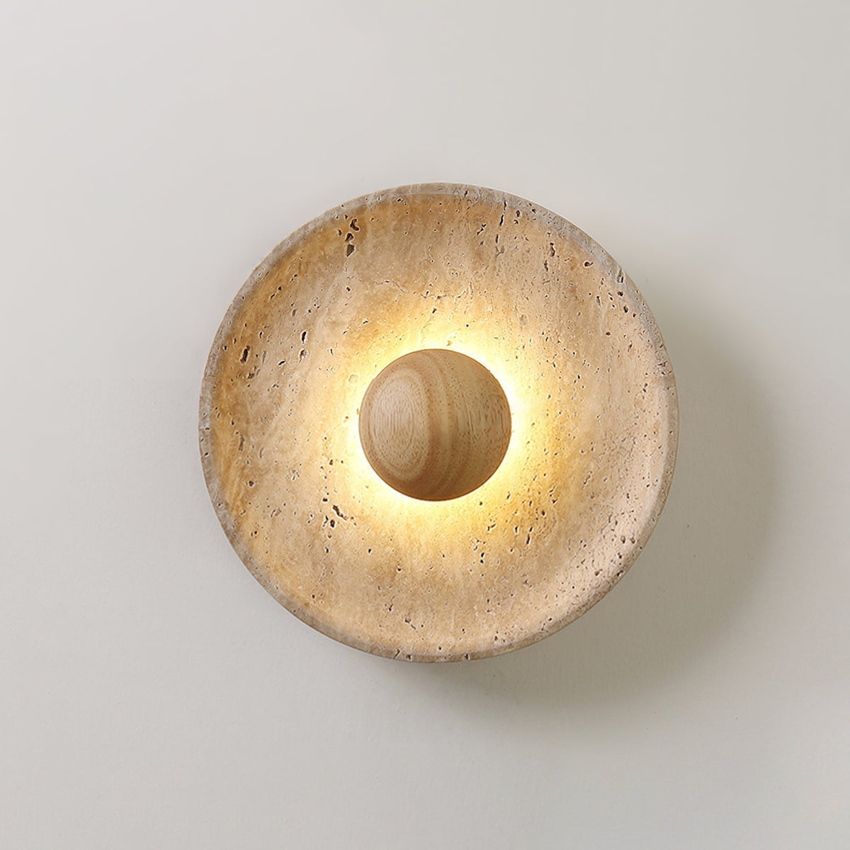 Applique soleil aspect travertin Solea – Bois