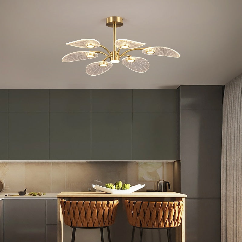 Lustre moderne doré | Nerlo
