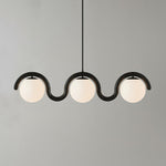 Lustre linéaire Art nouveau Arcata – 3 lampes, noir