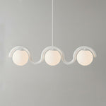 Lustre linéaire Art nouveau Arcata – 3 lampes, blanc