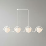 Lustre linéaire Art nouveau Arcata – 4 lampes, blanc