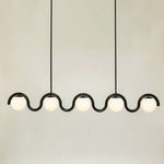Lustre linéaire Art nouveau Arcata – 5 lampes, noir