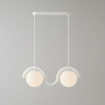 Lustre linéaire Art nouveau Arcata – 2 lampes, blanc