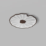 Plafonnier LED feuille de lotus effet bois Lotia – Dia 40cm, effet noyer